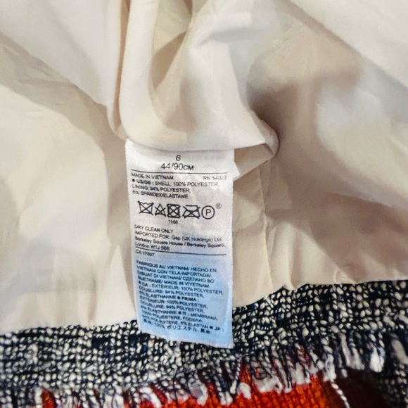 Banana Republic Navy & White Raw hem Tweed blazer/jacket size 6 - Picture 13 of 14